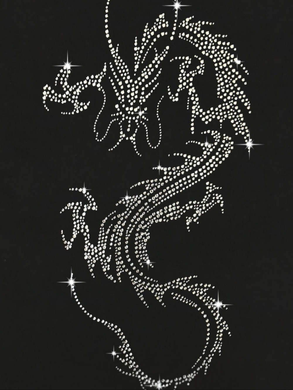 Black Rhinestone Dragon Tank Top